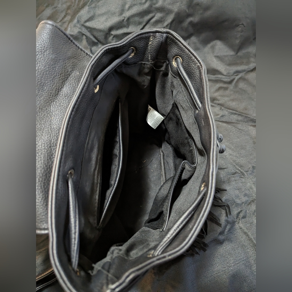 Black Fringe Backpack - Picture 6 of 11